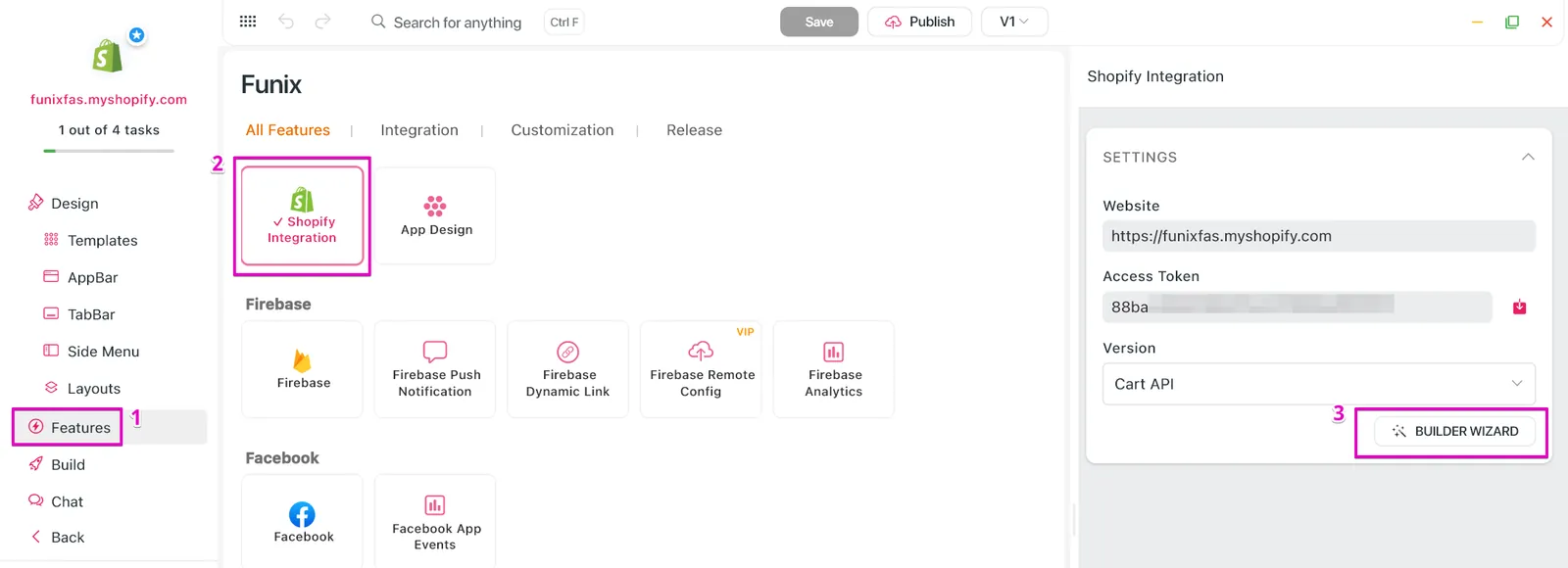 Shopify Version in Builder Wizard
